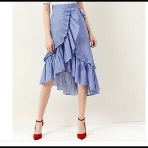 Storets ruffle skirt blue & white striped